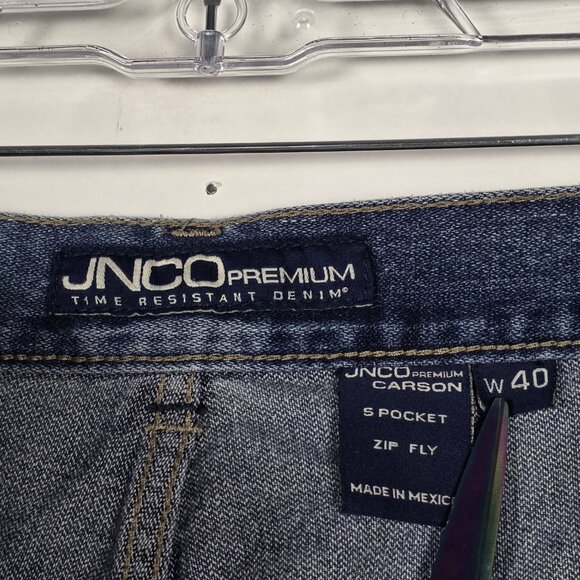 Vintage Y2K JNCO Carson Baggy Relaxed Mens Size 40 Blue Denim Shorts - Picture 6 of 9